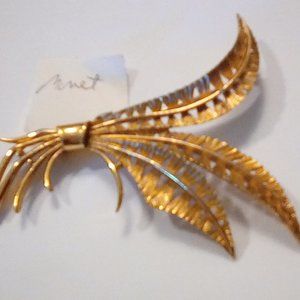 Monet brooch, fern fronds